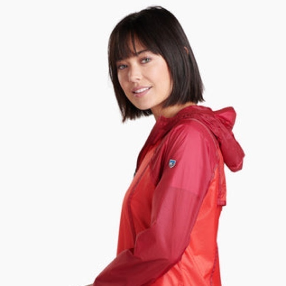 Kuhl Women's Parajax Anorak Coral Fusion Lightweight Packable Coat. Outerwear.